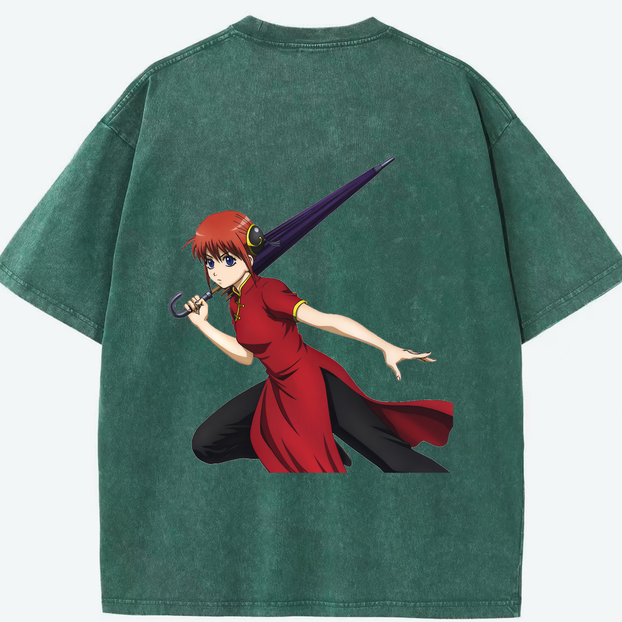 （画像用） ぎんたま 坂田銀時（さかたぎんとき） 神楽 志村新八（しむら しんぱち） GINTAMA Sakata Gintoki Kagura Shimura Shinpachi 綿100% ヴィンテージ風 半袖Tシャツ（背面プリント）